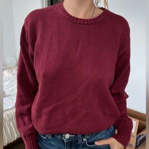 Brandy Melville Maroon Crew Neck Sweater